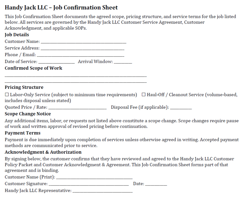 JOB CONFIRMATION FORM-1